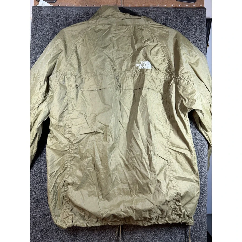 The North Face Windbreaker Jacket Mens S Tan Khaki Ripstop Mesh Lined Full Zip